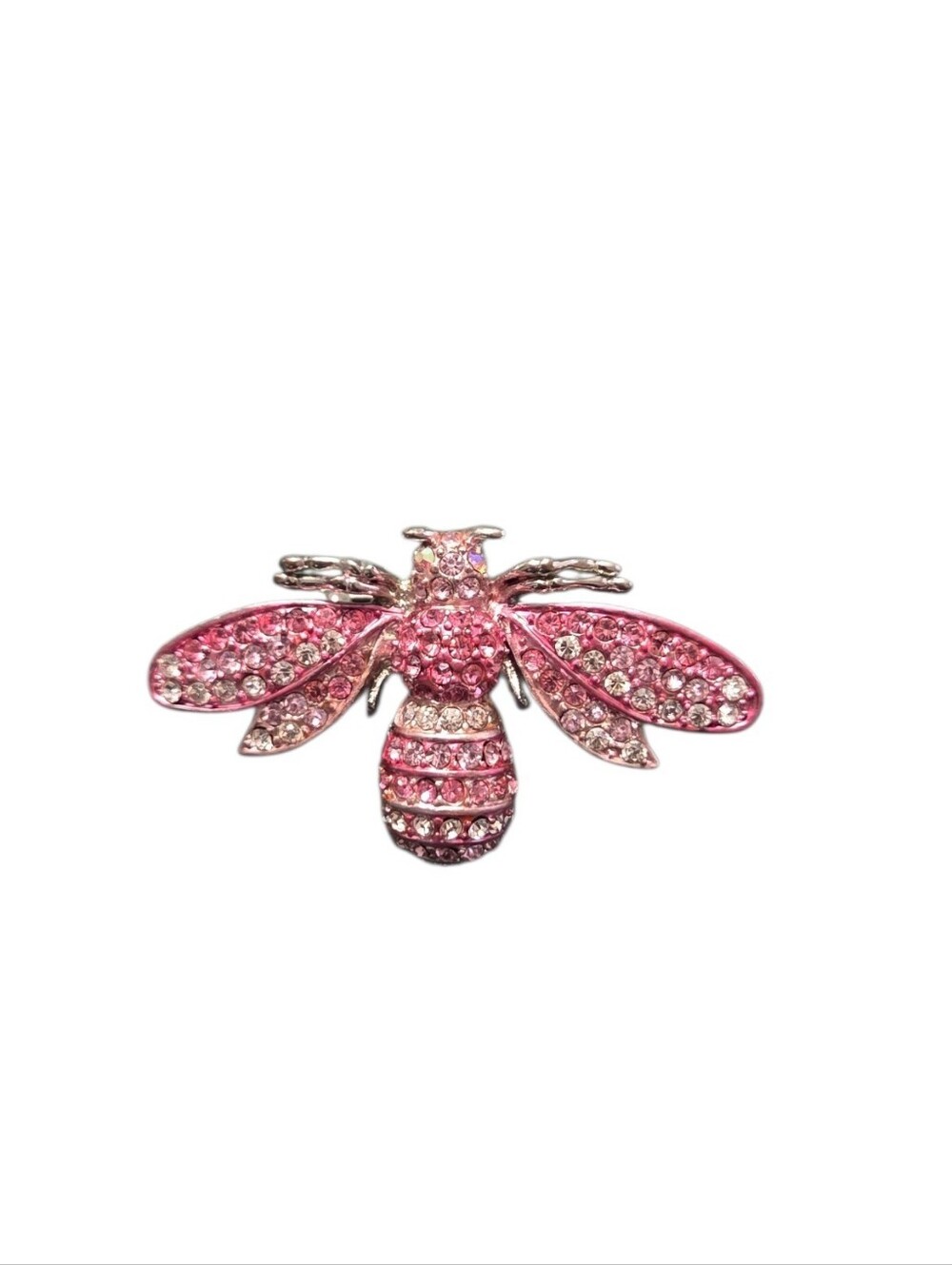 Beautiful Pink Rhinestone Bumblebee Brooch Pin
